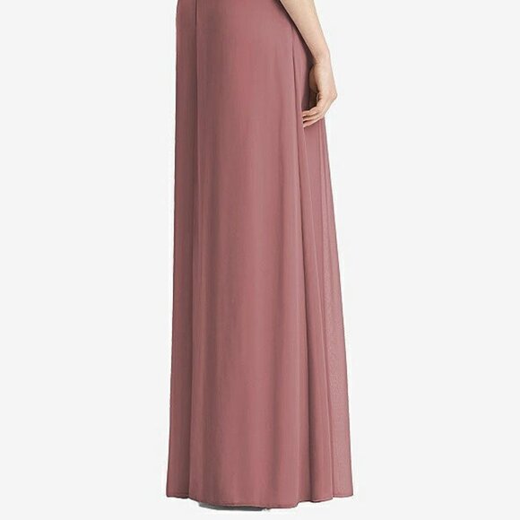 After Six 1519..Sleeveless Pleated Skirt Maxi Dress with Pockets..Rosewood..Sz 8 - Picture 4 of 6